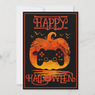 INVITATION GAMER HAPPY HALLOWEEN JEU COSTUME ÉVÉNEMENT