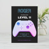 INVITATION GAMER NEON CONTRÔLEUR DE JEU (Debout devant)