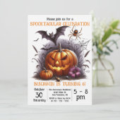 Invitation Gamin de la Citrouille Effrayant Jack Anniversaire (Debout devant)