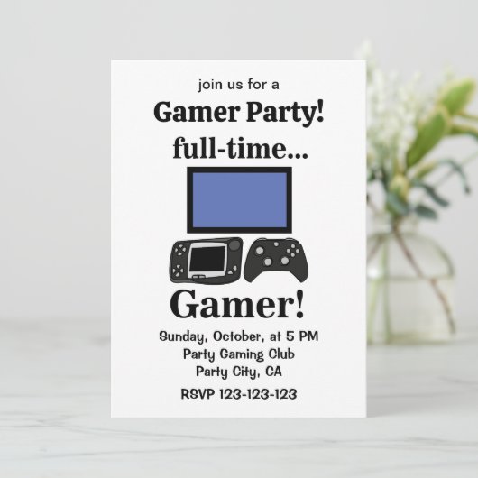 Invitation Gaming Gamer Funny Gamer Party (Debout devant)