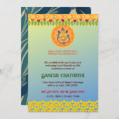 Invitation Ganesh Chaturthi Floral Coloré (Devant / Derrière)