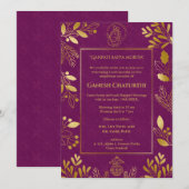 Invitation Ganesh Chaturthi Puja (Devant / Derrière)