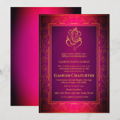 Invitation Ganesh Chaturthi Puja (Devant / Derrière)