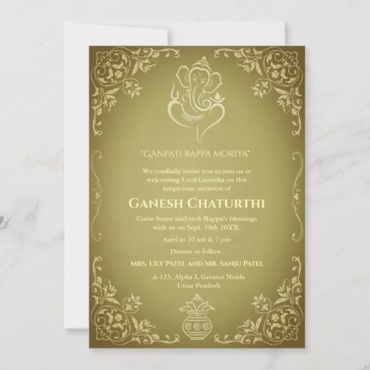 Invitation Ganesh Chaturthi Puja (Devant)
