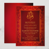 Invitation Ganesh Chaturthi Puja (Devant / Derrière)