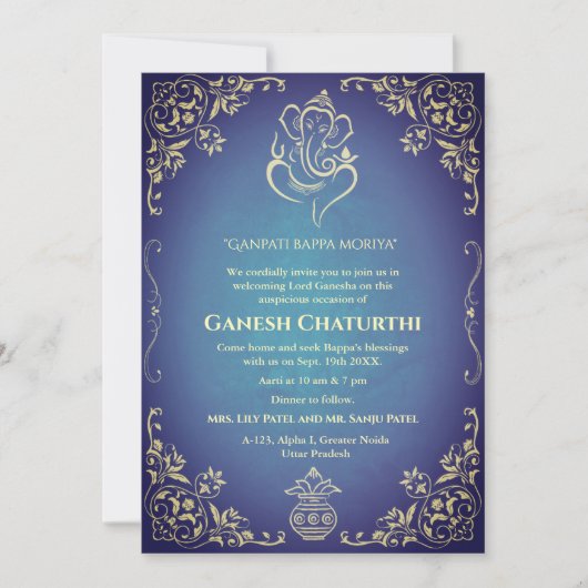 Invitation Ganesh Chaturthi Puja (Devant)