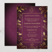 Invitation Ganesh Chaturthi Puja (Devant / Derrière)