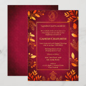 Invitation Ganesh Chaturthi Puja (Devant / Derrière)
