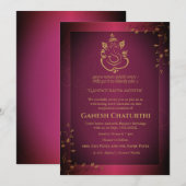 Invitation Ganesh Chaturthi Puja (Devant / Derrière)