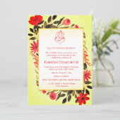 Invitation Ganesh Chaturthi Puja Floral (Debout devant)