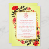 Invitation Ganesh Chaturthi Puja Floral (Devant / Derrière)