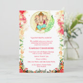 Invitation Ganesh Chaturthi Puja Floral (Debout devant)