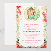 Invitation Ganesh Chaturthi Puja Floral (Devant / Derrière)