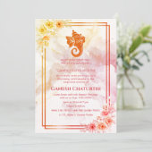 Invitation Ganesh Chaturthi Puja Floral (Debout devant)