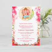 Invitation Ganesh Chaturthi Puja Floral (Debout devant)
