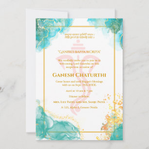 Invitation Ganesh Chaturthi Puja Golden