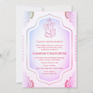 Invitation Ganesh Chaturthi Puja Golden