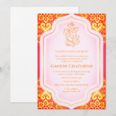 Invitation Ganesh Chaturthi Puja Golden (Devant / Derrière)