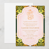 Invitation Ganesh Chaturthi Puja Golden (Devant / Derrière)
