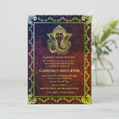 Invitation Ganesh Chaturthi Puja Roya Eléments dorés (Debout devant)