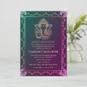 Invitation Ganesh Chaturthi Puja Roya Eléments dorés (Debout devant)