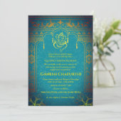 Invitation Ganesh Chaturthi Puja Roya Eléments dorés (Debout devant)