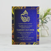 Invitation Ganesh Chaturthi Puja Roya Eléments dorés (Debout devant)