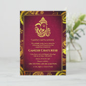 Invitation Ganesh Chaturthi Puja Roya Golden Elements Invitat (Debout devant)