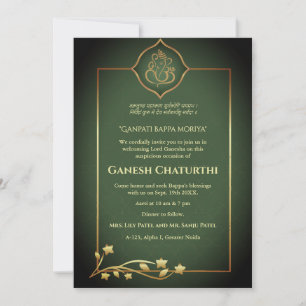 Invitation Ganesh Chaturthi Puja Royal Golden
