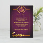 Invitation Ganesh Chaturthi Puja Royal Golden (Debout devant)