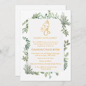 Invitation Ganesh Chaturthi Puja Tropical Feuilleté Minimal (Devant / Derrière)