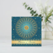 Invitation Ganesh indou Teal, or met en rouleau l'invitation (Debout devant)