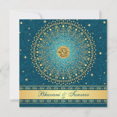Invitation Ganesh indou Teal, or met en rouleau l'invitation (Devant)