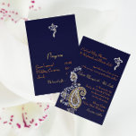 Invitation Ganesh Jeweled Gold Silver Paisley Hindu Wedding<br><div class="desc">Inspired by a customer's request. Jeweled Gold Silver Paisley with a Ganesh image on a royal blue/navy blue background. Designed for a Hindu Wedding or a southeast Asian themed wedding or any special occasion/event. All the default text can be fully customized with your own wordings, and you can also change...</div>