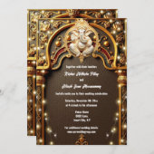 Invitation Ganesh or indien lumières hindou traditionnelles (Devant / Derrière)