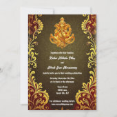 Invitation Ganesh or vert indien traditionnel hindi (Devant)