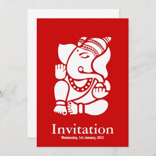 Invitation Ganesha (Devant / Derrière)