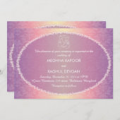 Invitation Ganesha classique/Mariage damassé indienne Faire-p (Devant / Derrière)