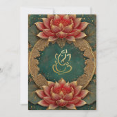 Invitation Ganesha d'or classique/Mariage Lotus indien (Devant)