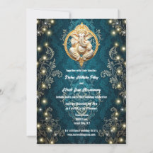 Ganesha éléphant bleu or Hindi mariage hindou