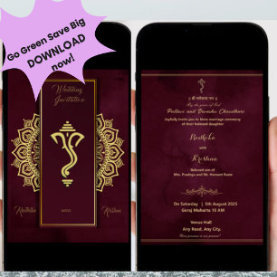 Invitation Ganesha pour mariage hindou indien