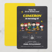 Invitation Gang des cacahuètes | Chalkboard Baseball Birthday (Devant / Derrière)