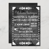 Invitation Gangsters en tableau de bord et fêtards (Devant / Derrière)