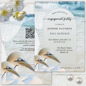 Invitation Gannet Beach QR Code Partie d'engagement