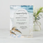 Invitation Gannet Beach QR Code Partie d'engagement (Debout devant)