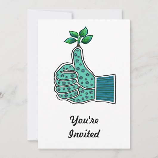 Invitation Gant de jardinage de pouce vert (Devant)