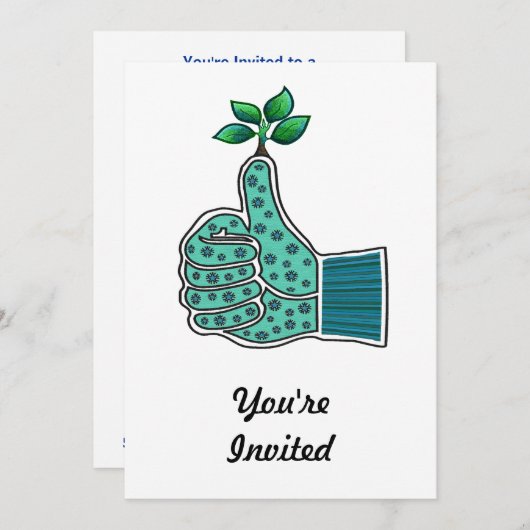 Invitation Gant de jardinage de pouce vert (Devant / Derrière)