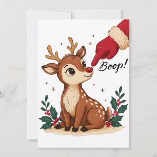 Invitation Gant de Noël Santa Boop Bébé Renne