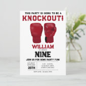 Invitation Gants de boxe rouge Anniversaire de enfant Party K (Debout devant)