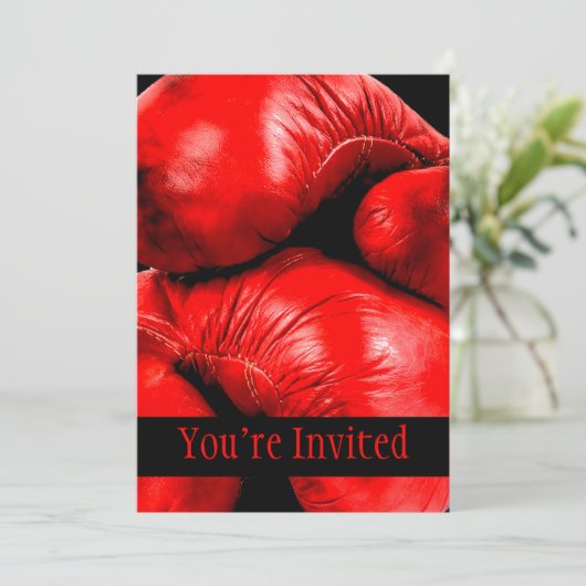 Invitation Gants de boxe Style de broyage (Debout devant)